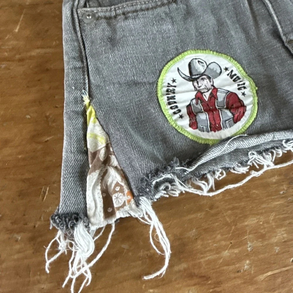 Kids Vintage Levi's‎ Altered Mini Skirt Country Music Cowboy Cowgirl Denim OOAK